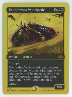 MTG Aetherdrift Thunderous Velocipede (First Place Foil) #471 Mythic - Image 1