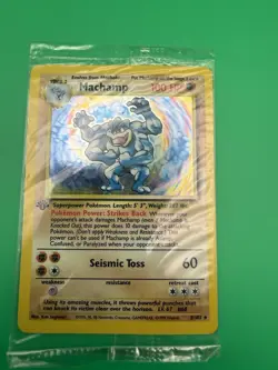 1999 Pokemon Base Set 1ST EDITION MACHAMP 8/102 Holo - FACTORY SEALED WOTC - Image 3