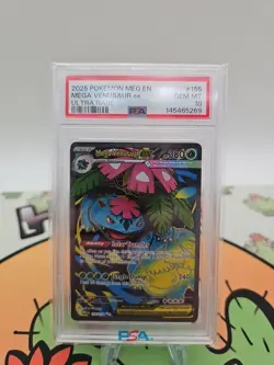 Pokemon Mega Venusaur ex 380 HP Me01 Mega Evolution Ultra Rare Holo 155/132 PSA… - Image 1