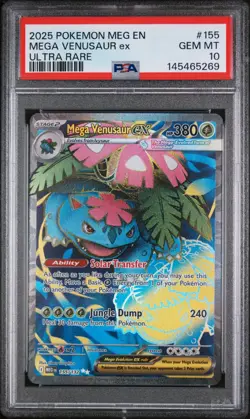Pokemon Mega Venusaur ex 380 HP Me01 Mega Evolution Ultra Rare Holo 155/132 PSA… - Image 3