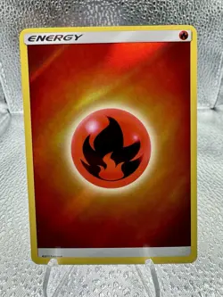 Pokemon TCG Fire Energy Sun & Moon Reverse Holo Common - Image 1
