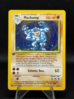 Pokemon Machamp 1st Edition Base Set Holo Rare 8/102 100HP Seismic Toss - Image 2