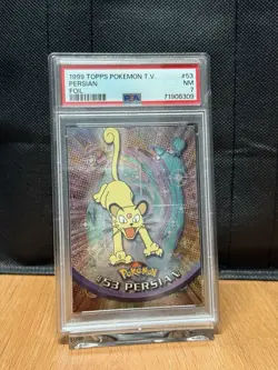 1999 TOPPS POKEMON TV #53 PERSIAN PSA 7 FOIL - Image 2