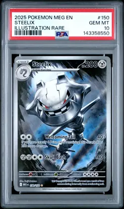 2025 Pokemon Meg En-Mega Evolution #150 Steelix Illustration Rare PSA 10 - Image 1