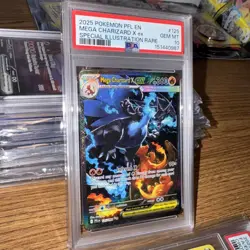 2025 POKEMON PFL EN-PHANTASMAL FLAMES #125 MEGA CHARIZARD X EX PSA 10 💎 SIR - Image 4
