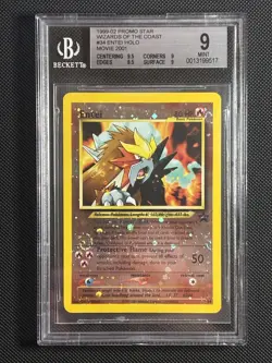 BGS 9 Entei 2001 Black Star Movie Promo 34 Reverse Holo Pokemon Card - Image 1