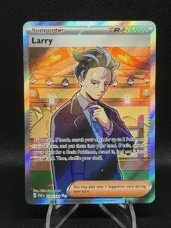 Pokemon TCG Larry 235/182 Sv04: Paradox Rift Ultra Rare Trainer Holo Card - Image 1