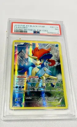 2016 Pokemon TCG XY Keldeo Black Star Promo Card XY118 PSA 7 NM - Image 1