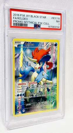 2016 Pokemon TCG XY Keldeo Black Star Promo Card XY118 PSA 7 NM - Image 2