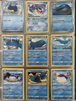 Pokemon Card Species Set Lot - 9x Unique Cards / Wailmer Family - Image 1