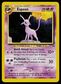 Pokemon Card - Espeon Neo Discovery 20/75 Rare - Image 1