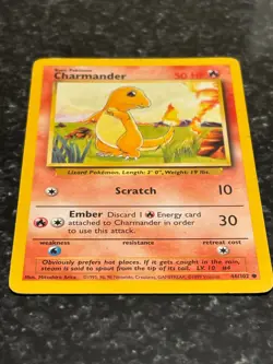 Charmander 046/102 Base Set 1999 Regular Common MP Vintage Pokemon Card - Image 3