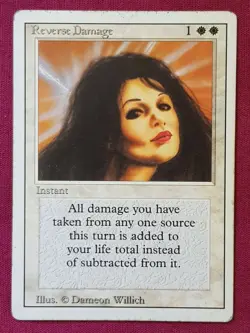Magic The Gathering REVISED REVERSE DAMAGE white card MTG - Image 1