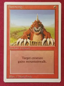 Magic The Gathering REVISED BURROWING red card MTG - Image 1