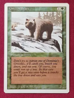 Magic The Gathering REVISED GRIZZLY BEARS green card MTG - Image 1