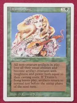 Magic The Gathering REVISED EDITION TITANIA'S SONG green card MTG - Image 1
