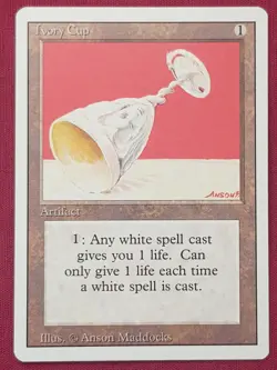 Magic The Gathering REVISED EDITION IVORY CUP artifact card MTG - Image 1