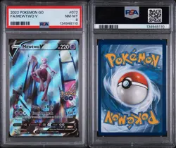 Mewtwo V PSA 8 English Pokemon Go Card Alternate Art 072/078 2022 Full Art - Image 3