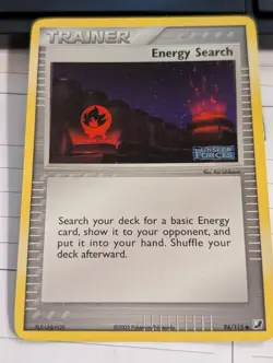 Pokemon TCG Energy Search 94/115 Reverse Holo Unseen Forces Inverted Holo Error - Image 1