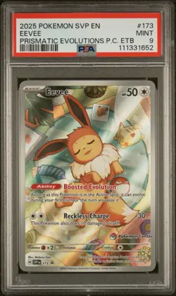 2025 POKEMON BLACK STAR PROMO #173 EEVEE PRISMATIC EVOLUTIONS PC ETB PSA 9 - Image 1