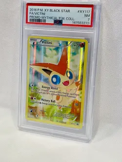2016 POKEMON XY BLACK STAR PROMO MYTHICAL POKEMON COLL FULL ART/VICTINI PSA 7 - Image 3