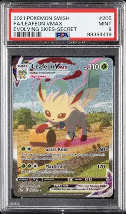 2021 POKEMON SWORD & SHIELD EVOLVING SKIES SECRET FULL ART/LEAFEON VMAX PSA 9 - Image 1
