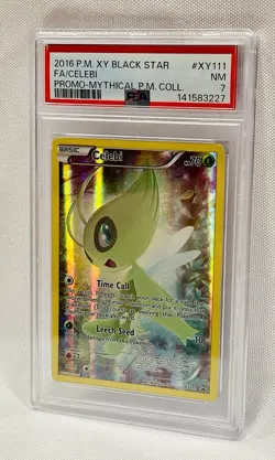 2016 Pokemon Xy Black Star Promo #XY111 Celebi Mythical Collection PSA 7 - Image 3