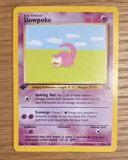 Pokemon 1999 WOTC 1st Edition Fossil Slowpoke 55/62 - LP - Image 1