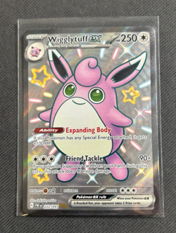 WIGGLYTUFF EX 222/091 SHINY ULTRA RARE PALDEAN FATES POKEMON NM - Image 1