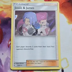Jessie & James Holo Rare Hidden Fates 58/68 NM Pokemon TCG - Image 1