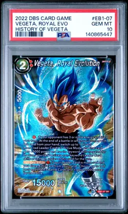 2022 DRAGON BALL SUPER CARD GAME #EB1-07 VEGETA, ROYAL EVOLUTION PSA 10 - Image 1