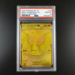 PSA 10 Mega Charizard X ex 130/094 Pokemon Phantasmal Flames Gold Graded Card - Image 1