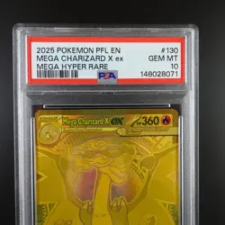 PSA 10 Mega Charizard X ex 130/094 Pokemon Phantasmal Flames Gold Graded Card - Image 2