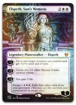 Elspeth, Sun's Nemesis (Borderless) #255 (Foil) NM Theros Beyond Death Magic MTG - Image 1