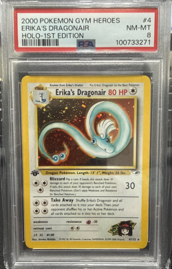 2000 POKEMON GYM HEROES HOLO-1ST EDITION #4 ERIKA'S DRAGONAIR PSA 8 - Image 1