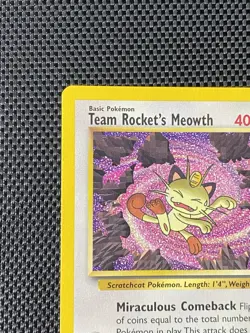 Team Rocket's Meowth Black Star Promo Pokemon Card #18 NM - Image 2
