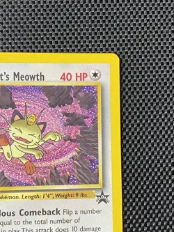 Team Rocket's Meowth Black Star Promo Pokemon Card #18 NM - Image 3