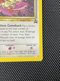 Team Rocket's Meowth Black Star Promo Pokemon Card #18 NM - Image 4