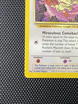 Team Rocket's Meowth Black Star Promo Pokemon Card #18 NM - Image 5