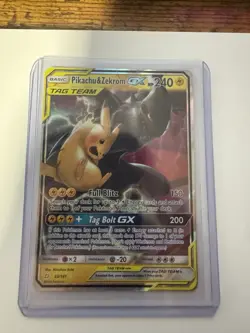 Pokemon Pikachu & Zekrom GX Ultra Rare Holo SM - Team Up 33/181 NM - Image 1