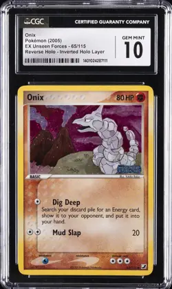 2005 POKEMON EX UNSEEN FORCES #65/115 ONIX CGC 10 GEM MINT - Image 1