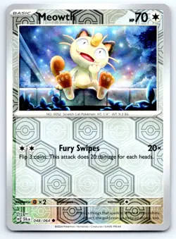Pokemon Meowth SV: Shrouded Fable (SFA) Common Reverse Holofoil 048/064 NM - Image 1