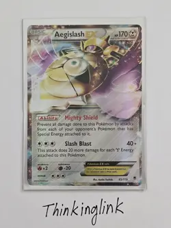 MINT Pokemon Foil Card - Aegislash EX XY Phantom Forces 65/119 Ultra Rare - Image 1