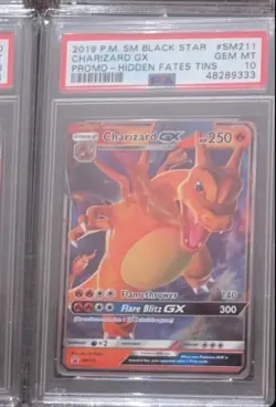 2019 POKEMON SM BLACK STAR PROMO SM211 CHARIZARD GX HIDDEN FATES TINS PSA 10 - Image 2