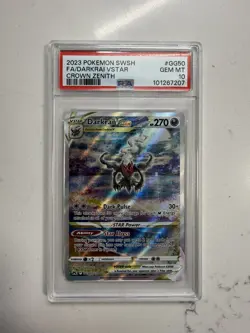 Pokemon 2023 Darkrai VSTAR GG50 Full Art Crown Zenith GEM MINT PSA 10 - Image 1