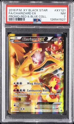 2016 POKEMON XY BLACK STAR PROMO #XY121 FULL ART/CHARIZARD EX PSA 7 - Image 1