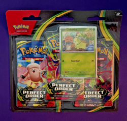 Perfect Order 3-Pack Blister Chikorita Promo; New, Factory Sealed; Pokemon TCG - Image 1
