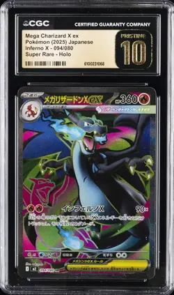 2025 POKEMON INFERNO X JPN SUPER RARE - HOLO MEGA CHARIZARD X EX CGC 10 PERFECT - Image 1