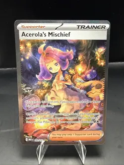 Pokemon Acerola's Mischief 183/132 Mega Evolution Full Art Holo Trainer Rare - Image 1