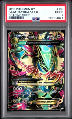 PSA 2 M Rayquaza EX 105/108 2015 XY Roaring Skies Ultra Rare Pokemon - Image 1